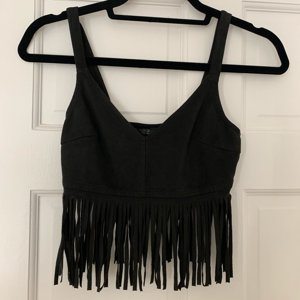 Top shop fringe crop top